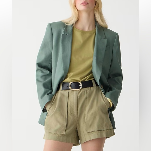 New! JCrew Linen cargo short in Khaki size 6 - Picture 2 of 4